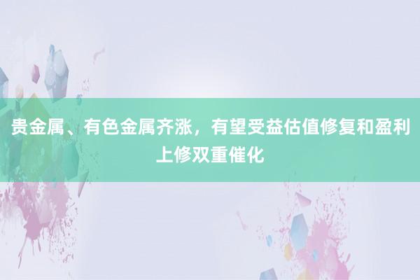 贵金属、有色金属齐涨，有望受益估值修复和盈利上修双重催化