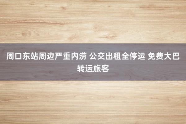 周口东站周边严重内涝 公交出租全停运 免费大巴转运旅客