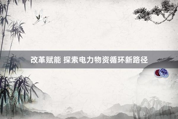 改革赋能 探索电力物资循环新路径