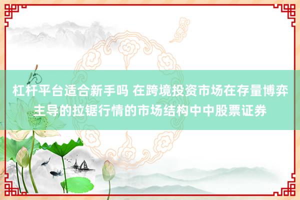 杠杆平台适合新手吗 在跨境投资市场在存量博弈主导的拉锯行情的市场结构中中股票证券