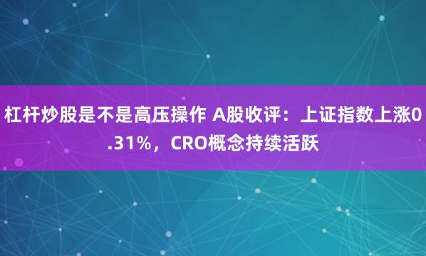 杠杆炒股是不是高压操作 A股收评：上证指数上涨0.31%，CRO概念持续活跃