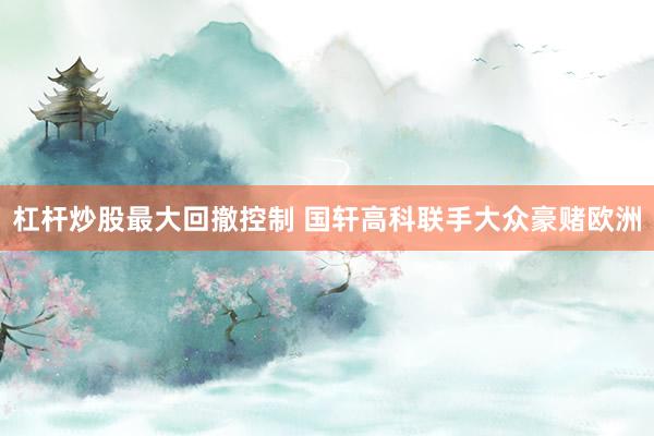 杠杆炒股最大回撤控制 国轩高科联手大众豪赌欧洲